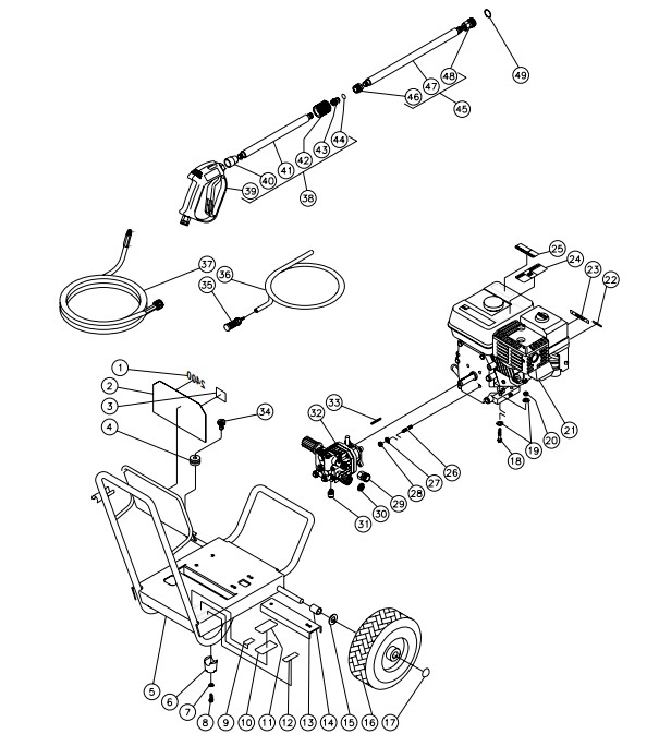 MITM WP-2400 pressure washer parts and manual